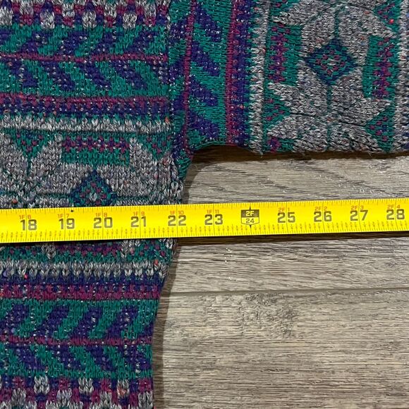 Vintage 80s Crossings Wool Knit Sweater Geometric Pattern USA Men’s M/L - Picture 6 of 7